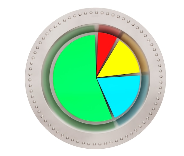 A pie chart depicting different asset allocations within an ETF, visually representing diversification. Each slice of the pie should be labeled with asset types like 