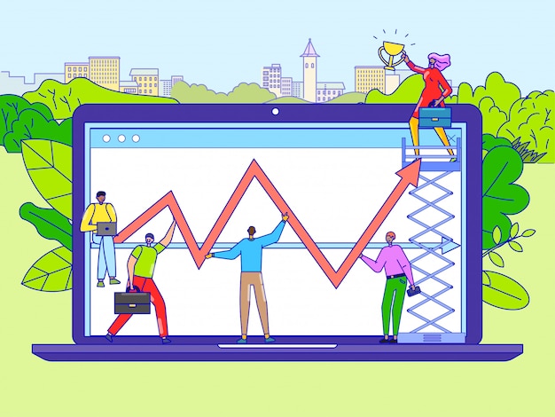 A person taking an online risk tolerance assessment on a laptop, with graphs and charts in the background illustrating different investment scenarios and potential outcomes.
