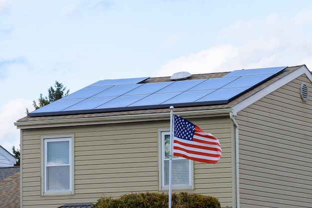 A solar panel installation on a residential rooftop, representing energy-efficient home improvements and associated tax benefits.