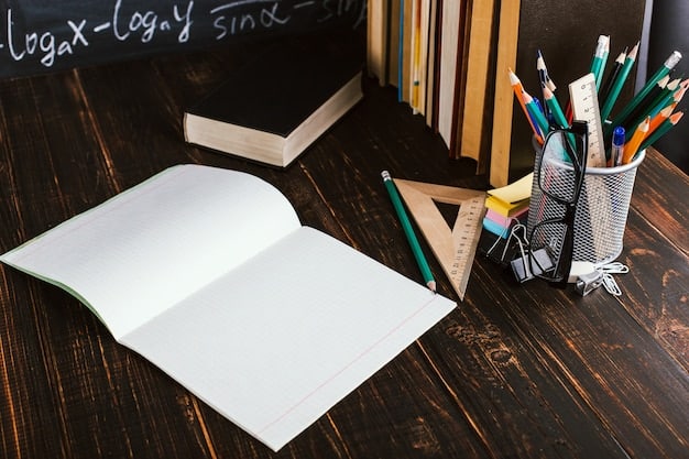 A close-up of a handwritten college essay on a desk, surrounded by notebooks, pens, and a cup of coffee, illustrating the personal and reflective nature of essay writing. The lighting is warm and inviting, emphasizing the creativity involved.